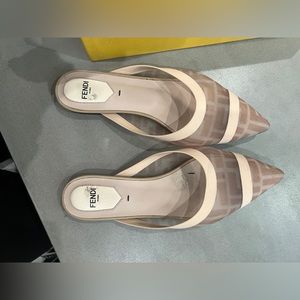 Fendi FF pointed mesh loafers